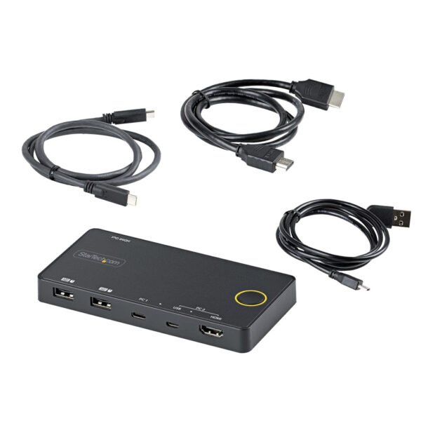 StarTech.com 2 Port Hybrid USB-A + HDMI & USB-C KVM Switch - Single 4K 60Hz HDMI 2.0 Monitor - Compact Desktop and/or Laptop HD - Image 3