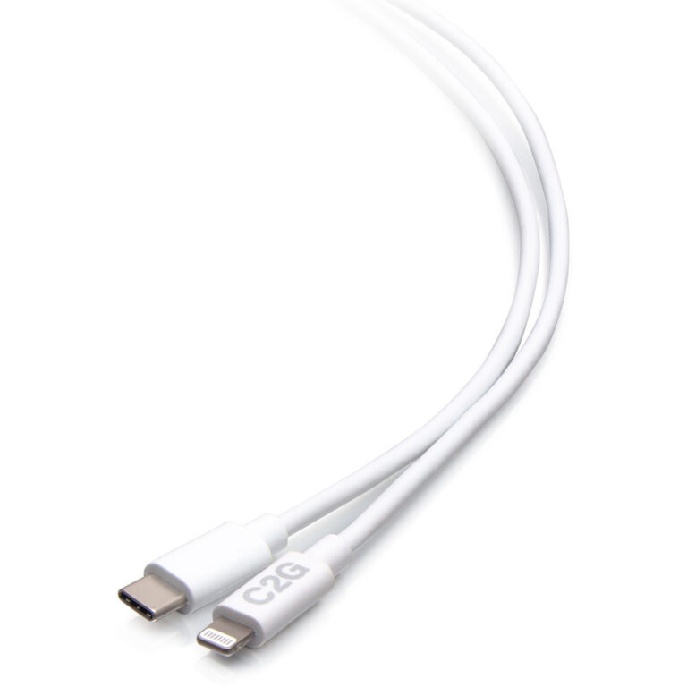 C2G 10ft (3m) USB-C® Male to Lightning Male Sync and Charging Cable - White