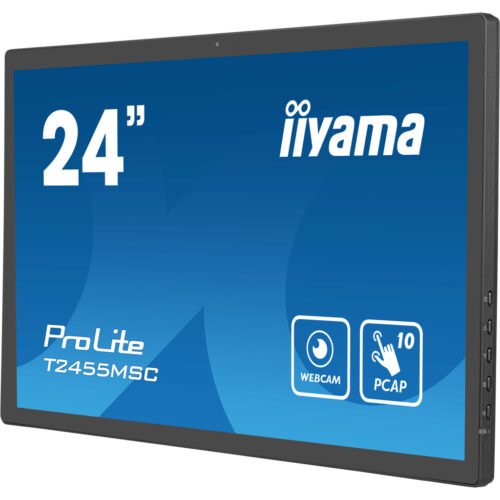 iiyama 24” multi-touch monitor with edge-to-edge glass, anti fingerprint coating , integrated webcam and a flexible stand - Image 4