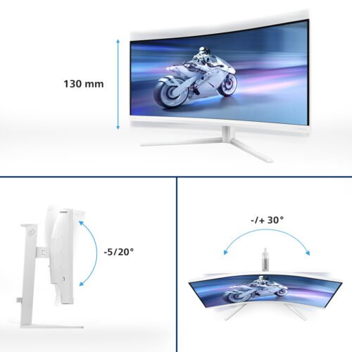 Philips 34M2C5501A/00 computer monitor 86.4 cm (34") 3440 x 1440 pixels Wide Quad HD LCD White - Image 13