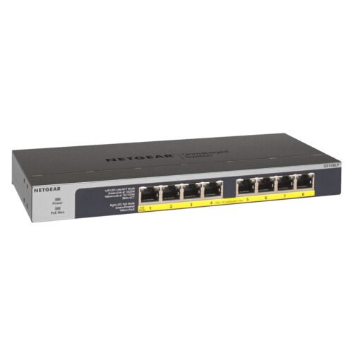 NETGEAR GS108LP Unmanaged Gigabit Ethernet (10/100/1000) Power over Ethernet (PoE) 1U Black, Grey - Image 2
