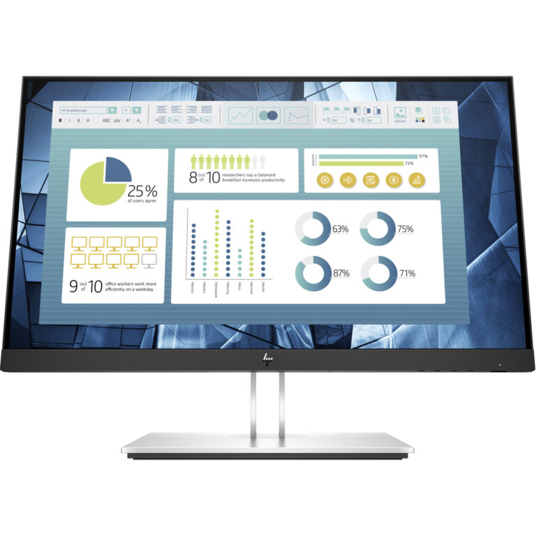 HP E-Series E22 G4 computer monitor 54.6 cm (21.5") 1920 x 1080 pixels Full HD LCD Black, Silver