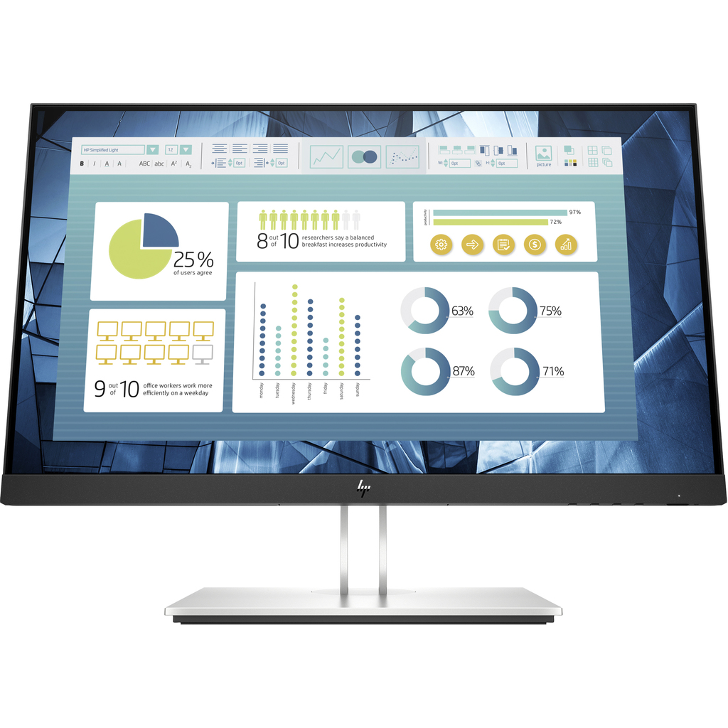HP E-Series E22 G4 computer monitor 54.6 cm (21.5") 1920 x 1080 pixels Full HD LCD Black, Silver