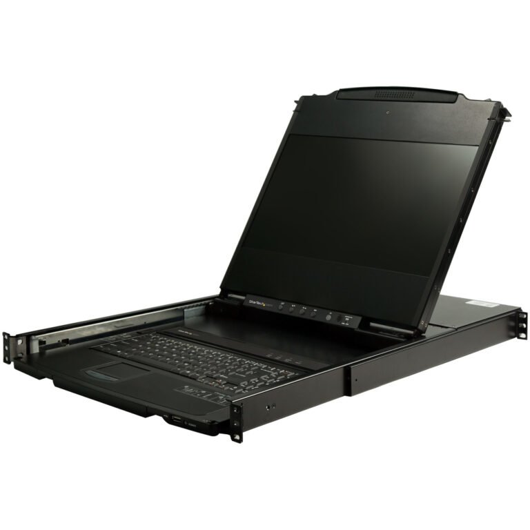 StarTech.com Dual Rail Rackmount KVM Console HD 1080p - Single Port DVI/VGA KVM w/17" LCD Monitor for Server Rack - Fully Featu