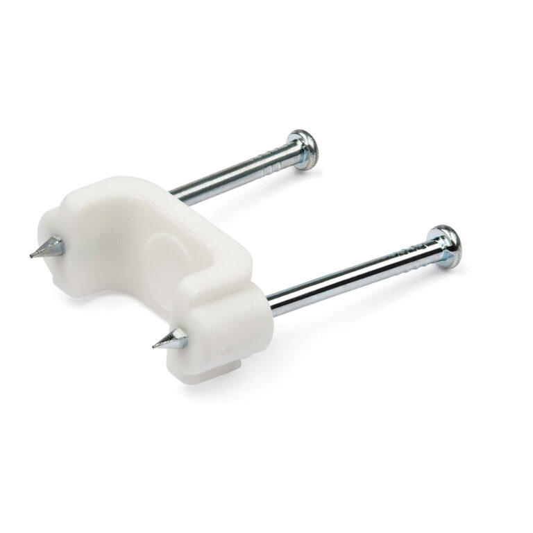 StarTech.com 100 Pack Cable Clips with Nails - Two Steel Nails - Reusable Nail-in Clamps - Brick/Drywall Cable Fasteners - Ethe
