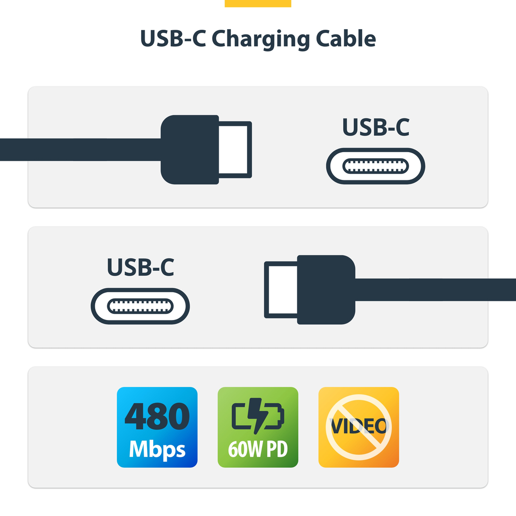 StarTech.com 3m (9.8ft) USB-C Charging Cable, USB C Cable, USB 2.0 Type-C Laptop Charger Cord, 60W 3A Power Delivery, TPE Jacke - Image 4