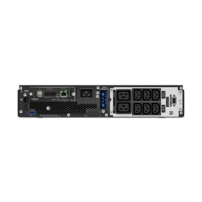 APC Smart-UPS On-Line, 3kVA, Rackmount 2U, 230V, 6x C13+2x C19 IEC outlets, Network Card, W/ rail kit, W/O Lithium-ion external