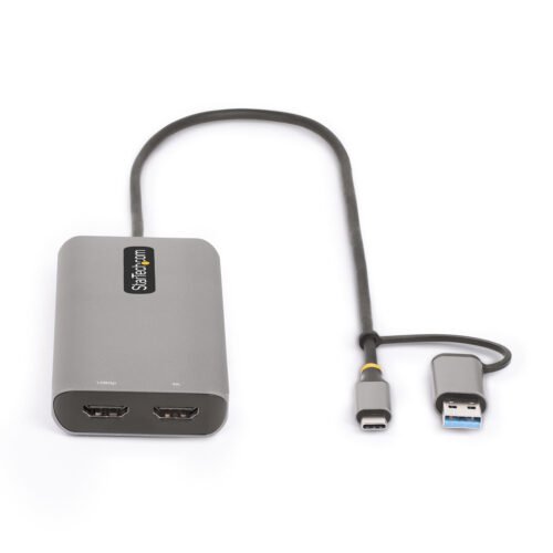 StarTech.com USB-C Multiport Adapter w/Attached USB-C to USB-A Dongle, Dual HDMI (4K30Hz/1080p60Hz), 3x USB-A 5Gbps, Mini Trave - Image 4