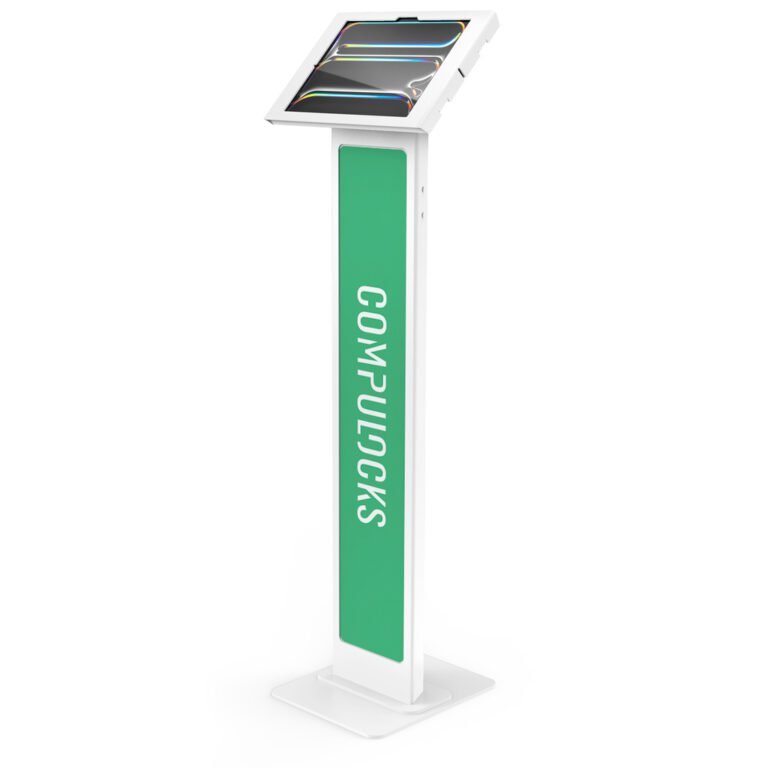 Compulocks iPad Pro M4 13" (2024), Apex Enclosure Brandable Floor Stand - White