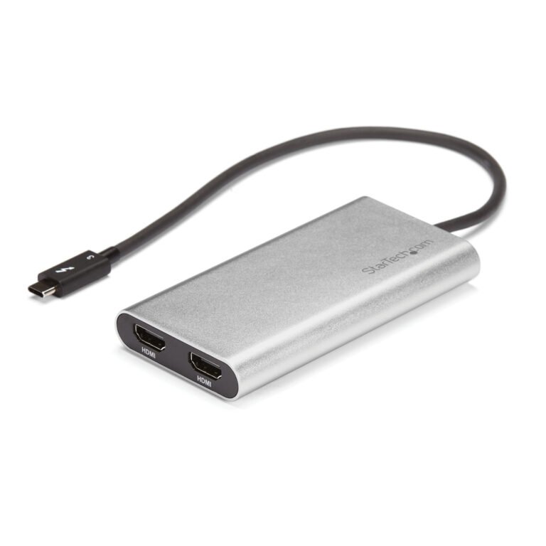 StarTech.com Thunderbolt 3 to Dual HDMI 2.0 Adapter - 4K 60Hz - Thunderbolt 3 Certified - Dual Monitor HDMI Video Converter Ada