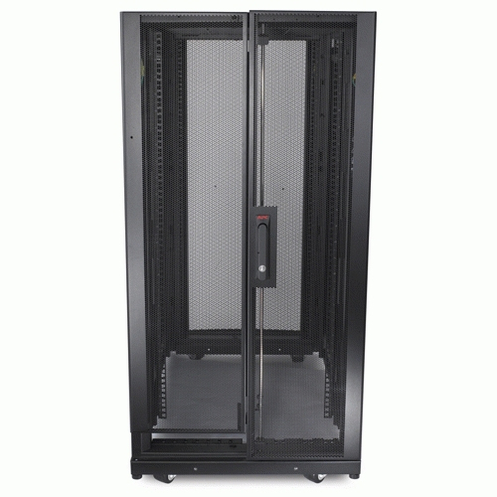 APC NetShelter SX, Server Rack Enclosure, 24U, Shock Packaging, 1250 lbs, Black, 1200H x 600W x 1070D mm - Image 2
