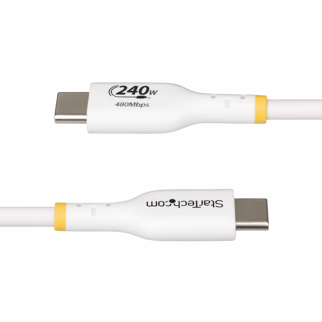 StarTech.com 3m White USB-C Charging Cable, USB-IF Certified USB C Cable, 240W PD EPR, USB 2.0 Type-C Laptop Charger Cord, USB- - Image 7