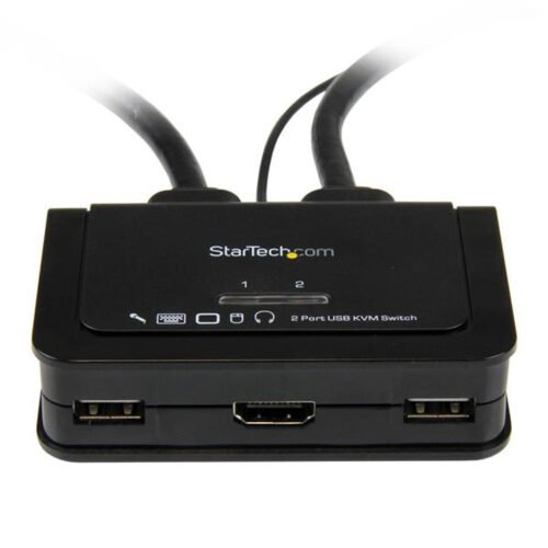 StarTech.com 2 Port USB HDMI Cable KVM Switch with Audio and Remote Switch – USB Powered - Image 4