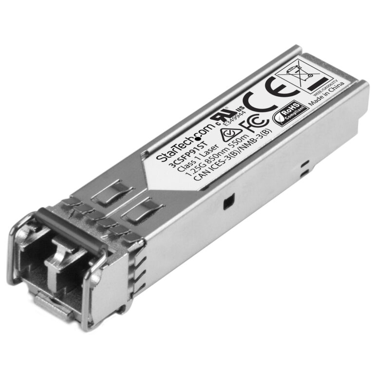 StarTech.com Gigabit Fiber 1000Base-SX SFP Transceiver Module - HP 3CSFP91 Compatible - MM LC - 550m~HPE 3CSFP91 Compatible SFP