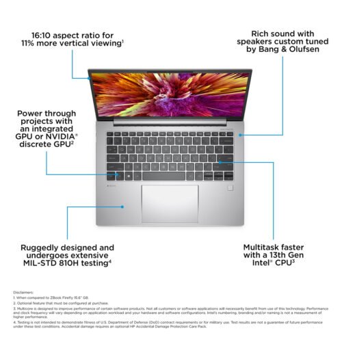 HP ZBook Firefly G10 Intel® Core™ i7 i7-1370P Mobile workstation 35.6 cm (14") WUXGA 64 GB DDR5-SDRAM 1 TB SSD Wi-Fi - Image 3