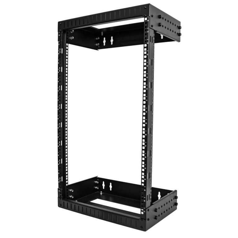 StarTech.com 18U 19" Wall Mount Network Rack - Adjustable Depth 12-20" 2 Post Open Frame Server Room Rack for AV/Data/ IT Commu