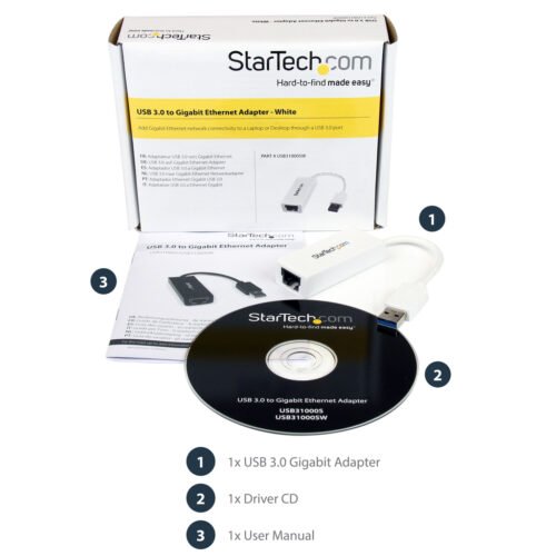 StarTech.com USB 3.0 to Gigabit Ethernet Network Adapter, 10/100/1000 Mbps, USB to RJ45, USB 3.0 to LAN Adapter, USB 3.0 Ethern - Image 5