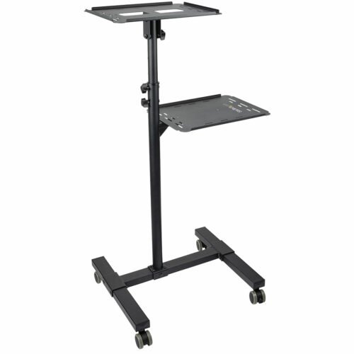 StarTech.com Mobile Projector and Laptop Stand/Cart - Heavy Duty Portable Projector Stand (2 Shelves, hold 22lb/10kg each) - He