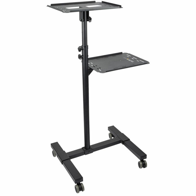 StarTech.com Mobile Projector and Laptop Stand/Cart - Heavy Duty Portable Projector Stand (2 Shelves, hold 22lb/10kg each) - He