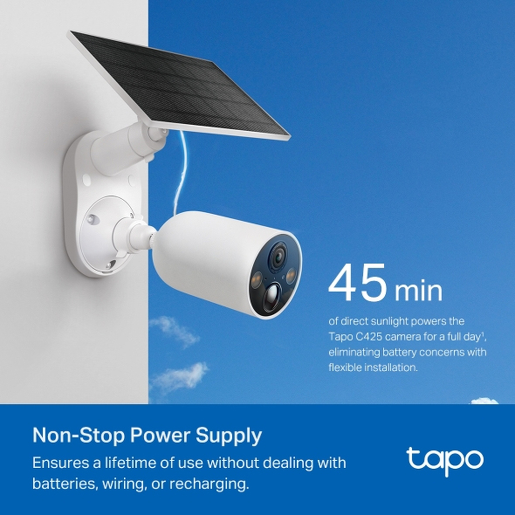 TP-Link Tapo Solar-Powered Security Camera Kit 1 × C425, 1 × A201 - Image 4
