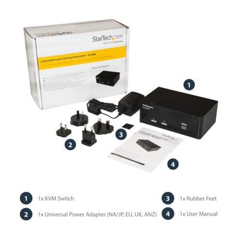 StarTech.com 2-Port DisplayPort Dual-Monitor KVM Switch - 4K 60Hz - Image 15
