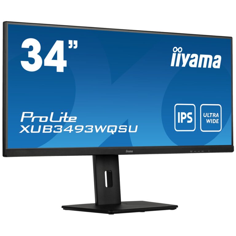 iiyama ProLite 34” IPS ultra-wide screen with height adjustable stand