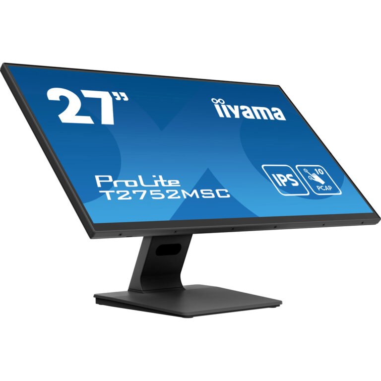 iiyama ProLite 27” Optical Bonded PCAP 10pt touchscreen monitor with IPS panel technology, edge-to-edge glass design and anti