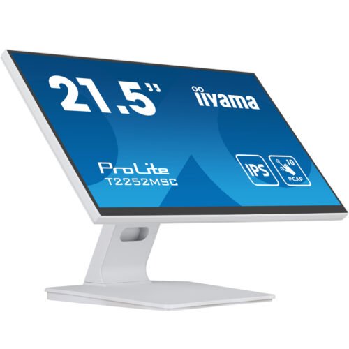 iiyama ProLite 21.5” PCAP 10pt touchscreen monitor featuring IPS panel technology, Edge-to-Edge glass design and anti fingerp