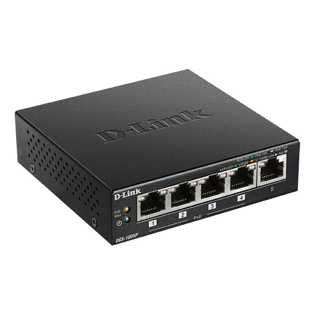 D-Link DGS-1005P/E network switch Unmanaged Gigabit Ethernet (10/100/1000) Power over Ethernet (PoE) Black - Image 2
