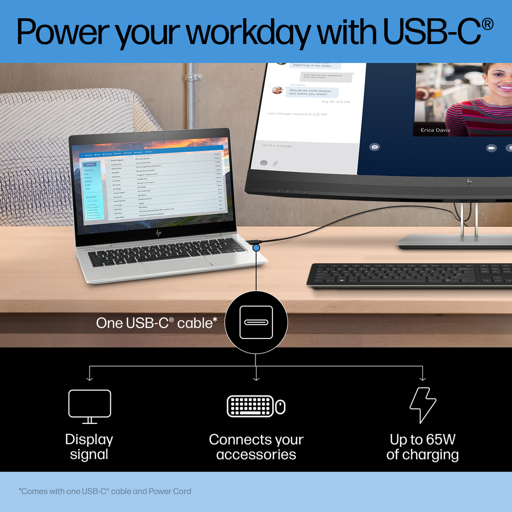 HP E34m G4 WQHD Curved USB-C Conferencing Monitor - Image 8