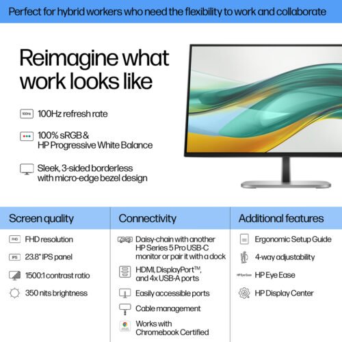 HP Series 5 Pro 23.8 inch FHD Monitor - 524pf - Image 9