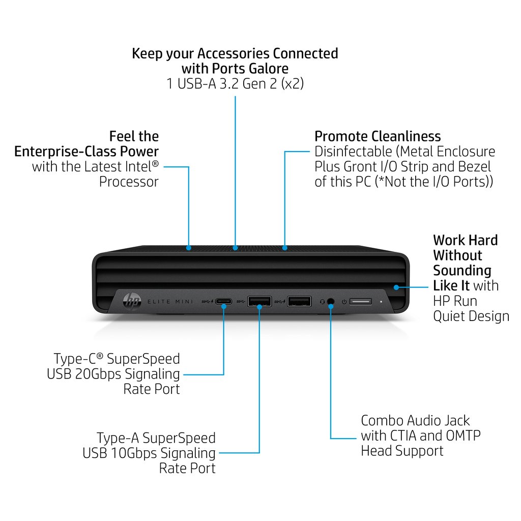HP 800 G9 Intel® Core™ i9 i9-12900 32 GB DDR5-SDRAM 1 TB SSD Windows 11 Pro Mini PC Black - Image 7