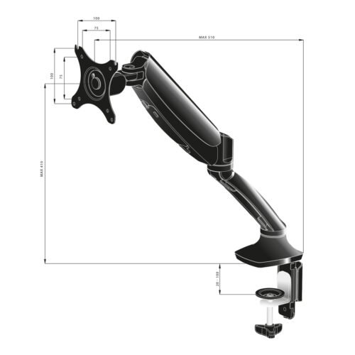iiyama Sleek and stylish single gas spring monitor arm - Image 7
