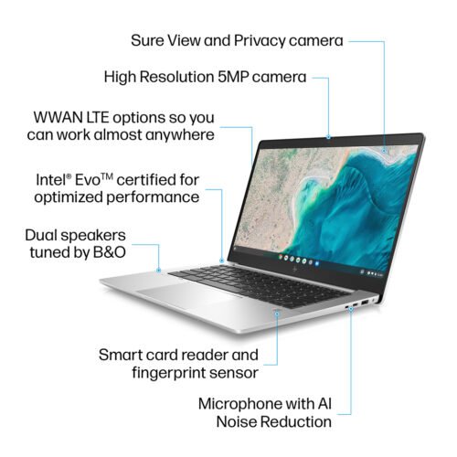 HP Elite c640 G3 Intel® Pentium® Gold 8505 Chromebook 35.6 cm (14") Touchscreen Full HD 8 GB LPDDR4x-SDRAM 64 GB eMMC - Image 12
