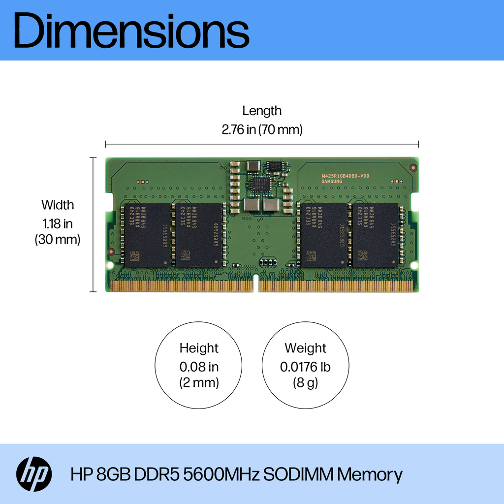 HP 8GB DDR5 5600 SODIMM Memory - Image 3