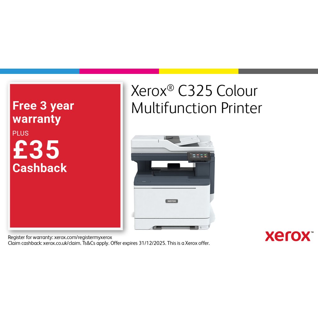 Xerox C325 A4 33ppm Wireless Duplex Copy/Print/Scan/Fax PS3 PCL5e/6 2 Trays Total 251 Sheets - Image 6