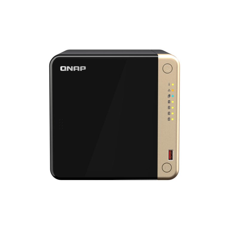 QNAP TS-464 NAS Tower Intel® Celeron® N5095 8 GB DDR4 16 TB HDD QNAP Turbo System Black, Gold