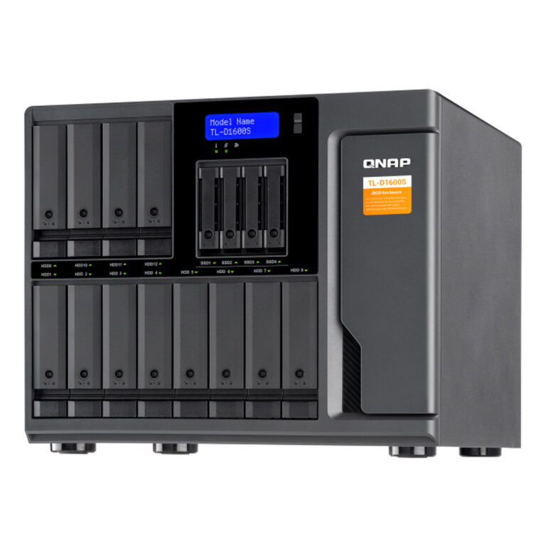 QNAP TL-D1600S storage drive enclosure HDD/SSD enclosure Black, Grey 2.5/3.5"