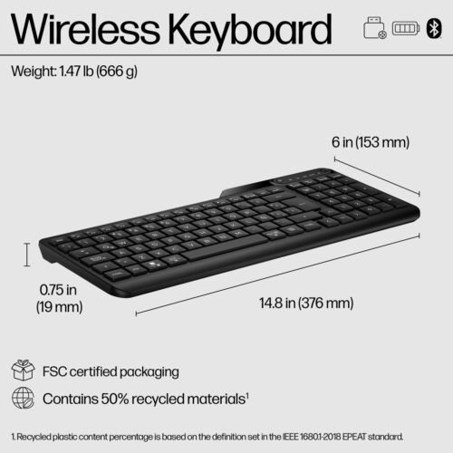HP 475 Dual-Mode Wireless Keyboard - Image 13
