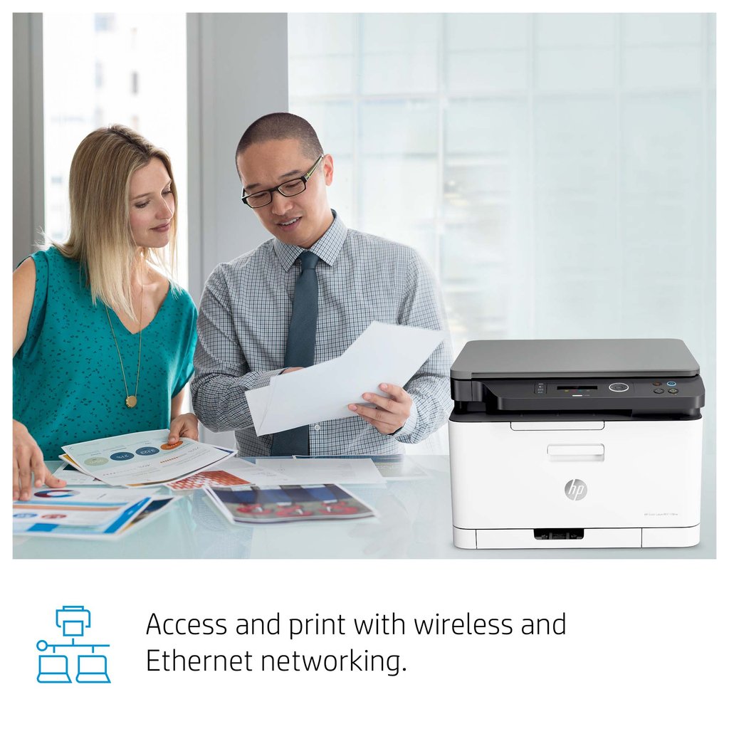 HP Color Laser Laser 178nw Wireless Multifunction Color Printer, Copier, Scanner; Duplex - Image 13