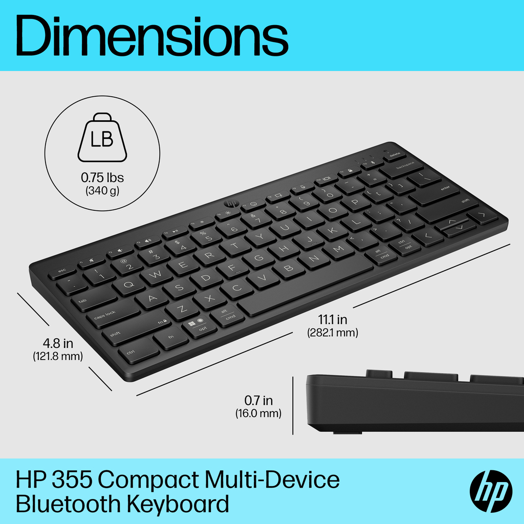 HP 355 Compact Multi-Device Bluetooth Keyboard - Image 13