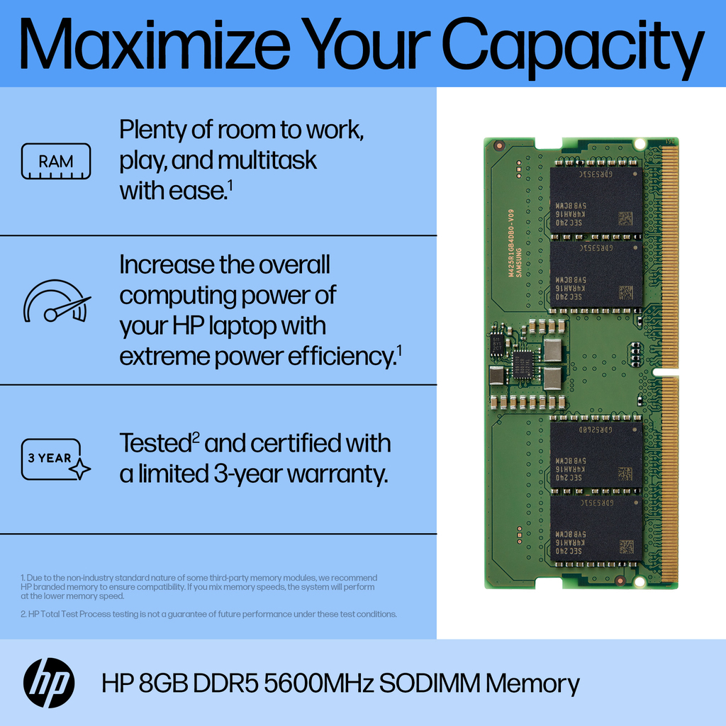 HP 8GB DDR5 5600 SODIMM Memory - Image 2