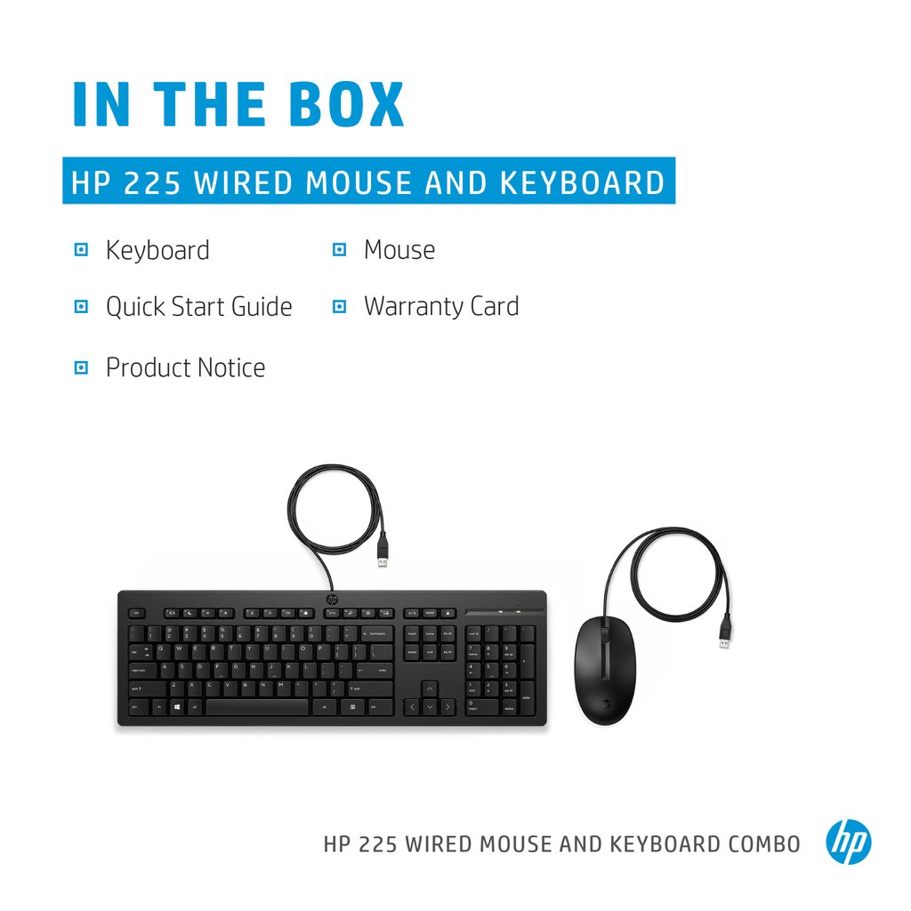 HP 225 Wired Mouse and Keyboard Combo - Image 4