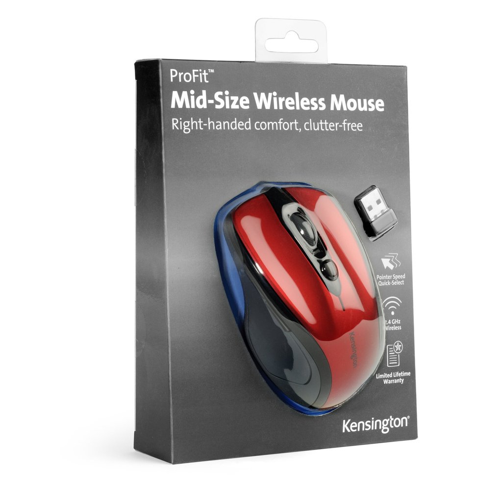 Kensington Pro Fit Mid-Size Wireless Mouse - Ruby Red - Image 5
