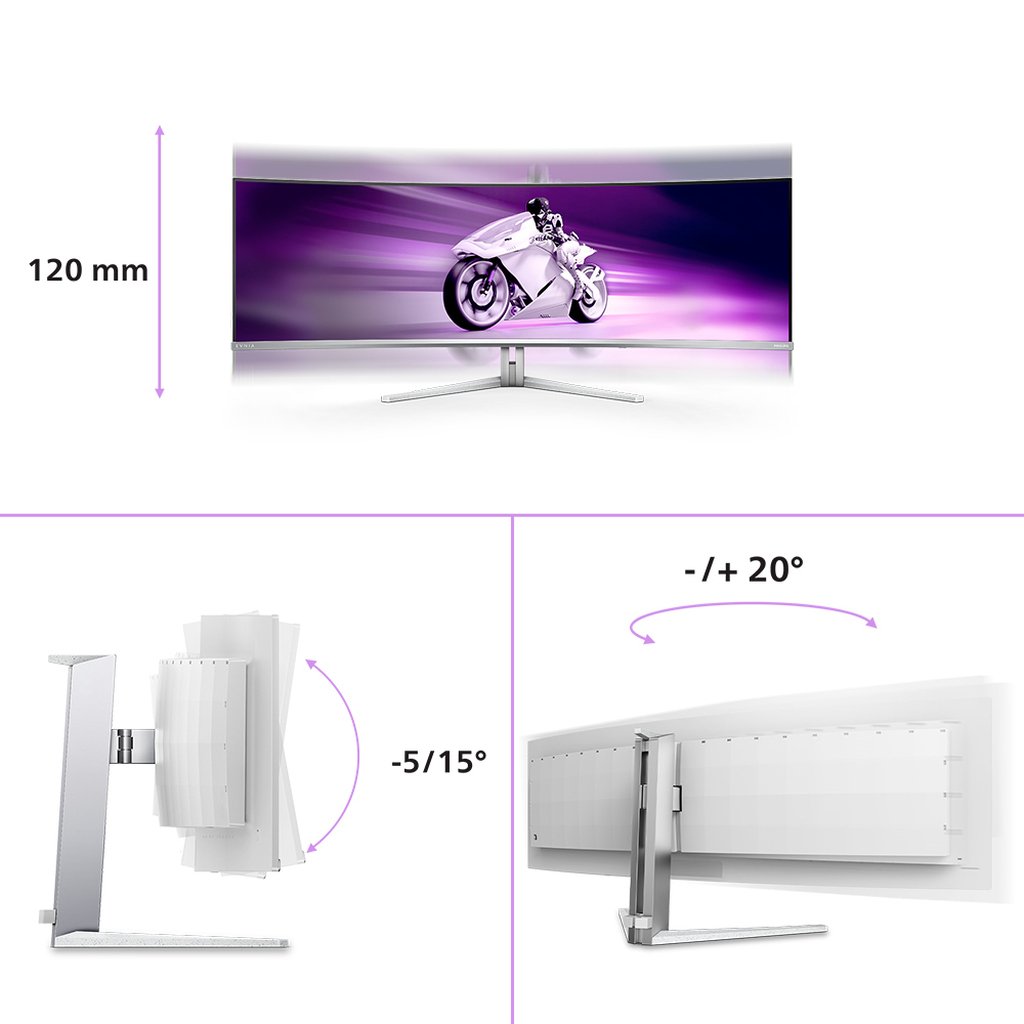 Philips Evnia 8000 49M2C8900L/00 computer monitor 124.2 cm (48.9") 5120 x 1440 pixels Dual QHD QD-OLED White - Image 15