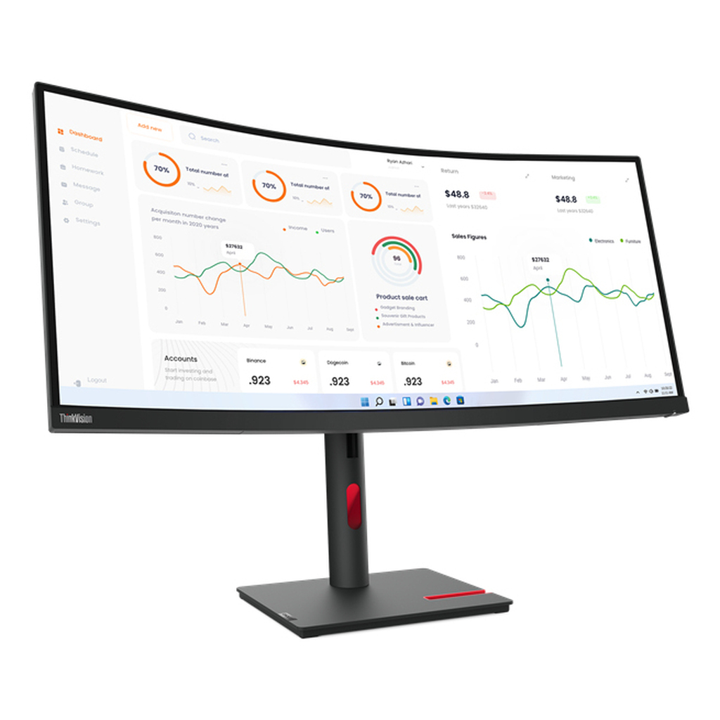 Lenovo ThinkVision T34w-30 86.4 cm (34") 3440 x 1440 pixels Wide Quad HD LED - Image 2