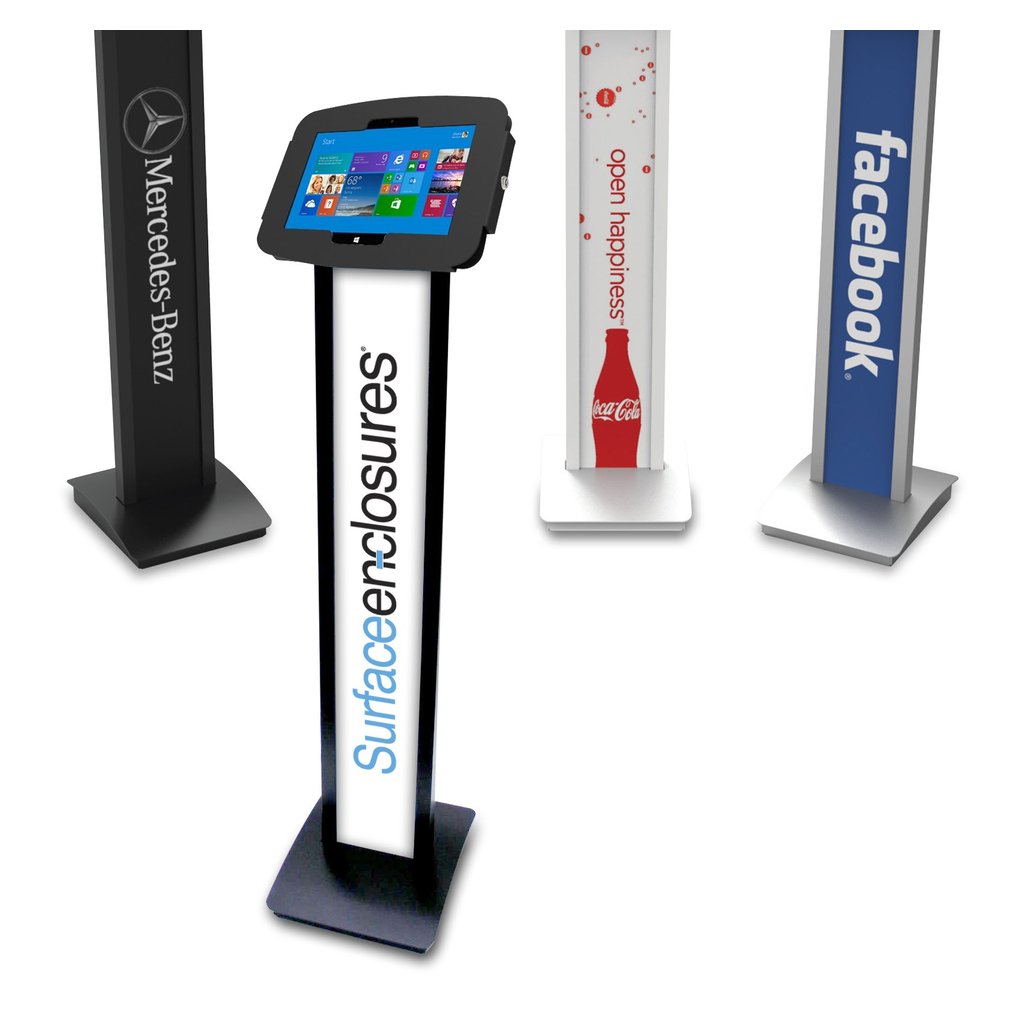 Compulocks Surface Pro 3-7 Space Enclosure Brandable Floor Stand Black - Image 3