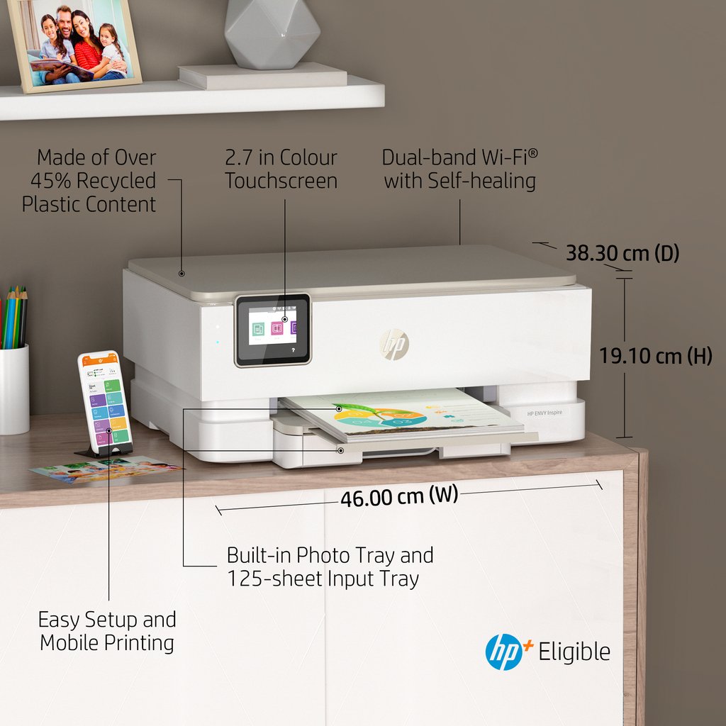 HP ENVY Inspire 7220e Wireless All-in-One Color Printer, Instant Ink; Copier, Scanner - Image 13