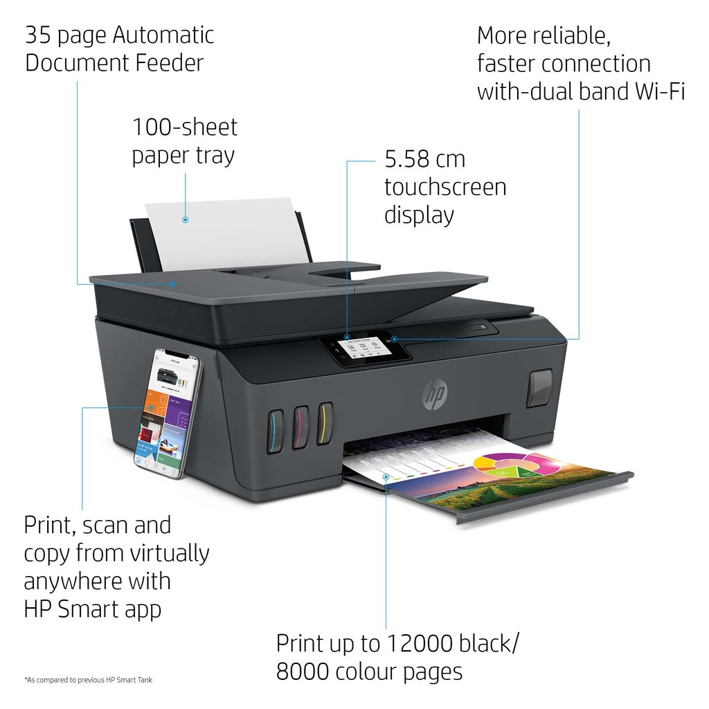 HP Smart Tank Plus 570 Wireless All-in-One Color Printer, Copier, Scanner - Image 9