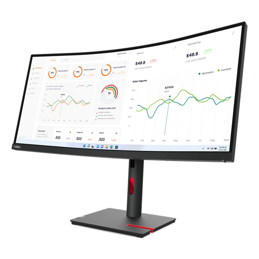 Lenovo ThinkVision T34w-30 86.4 cm (34") 3440 x 1440 pixels Wide Quad HD LED - Image 3